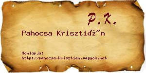 Pahocsa Krisztián névjegykártya