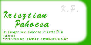 krisztian pahocsa business card